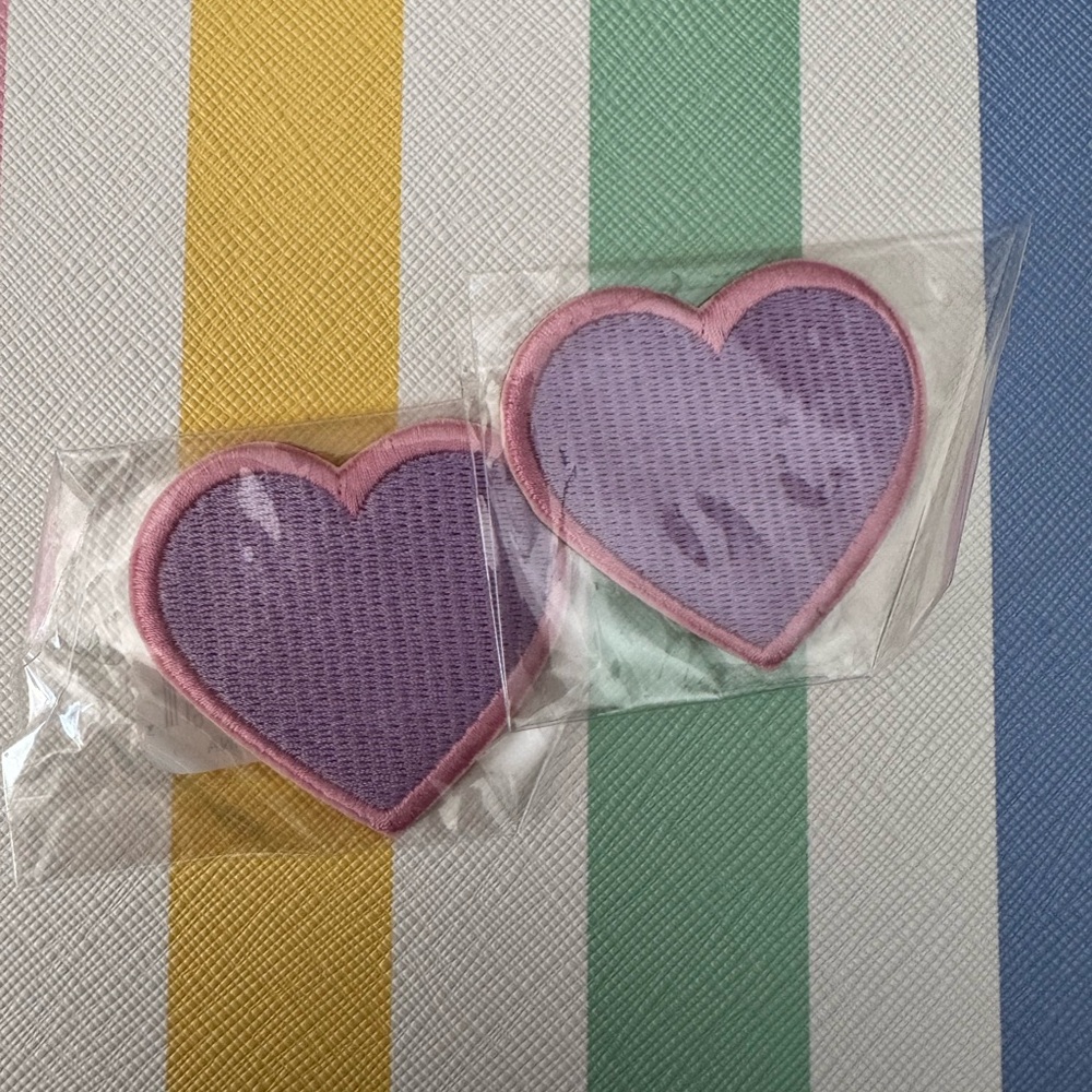 Stoney Clover Lane x Roller Rabbit Purple Heart Embroidered Patches